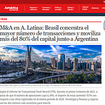 M&A en A. Latina: Brasil concentra el mayor nmero de transacciones y moviliza ms del 80% del capital junto a Argentina